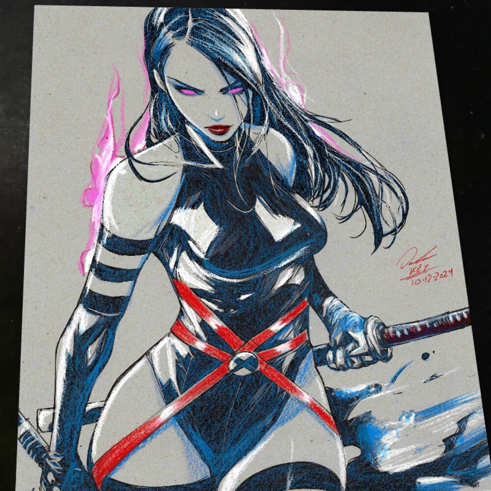 Psylocke Art Print Signed 8.5x11 | Art by Keyeske